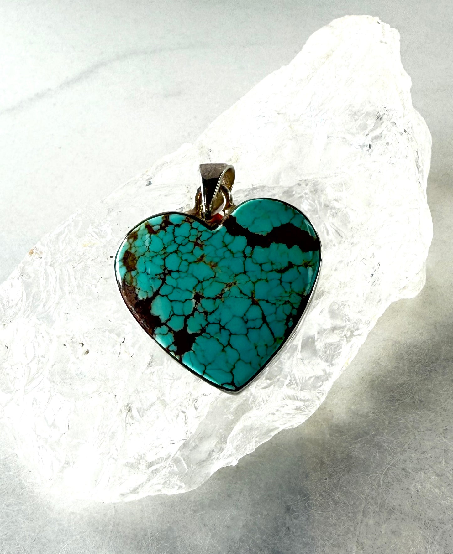 Sweet Turquoise Love Heart Pendant in Sterling Silver