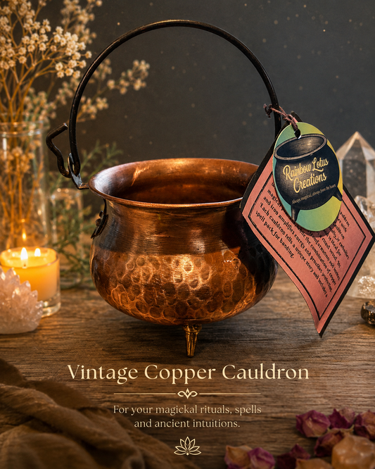 The Alchemist- Vintage Mid Century French Copper Cauldron with Cast Iron Handle