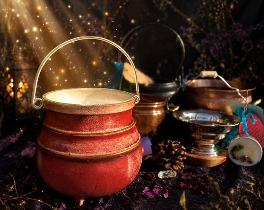 Charming Red Cauldron for a 90s Vibe