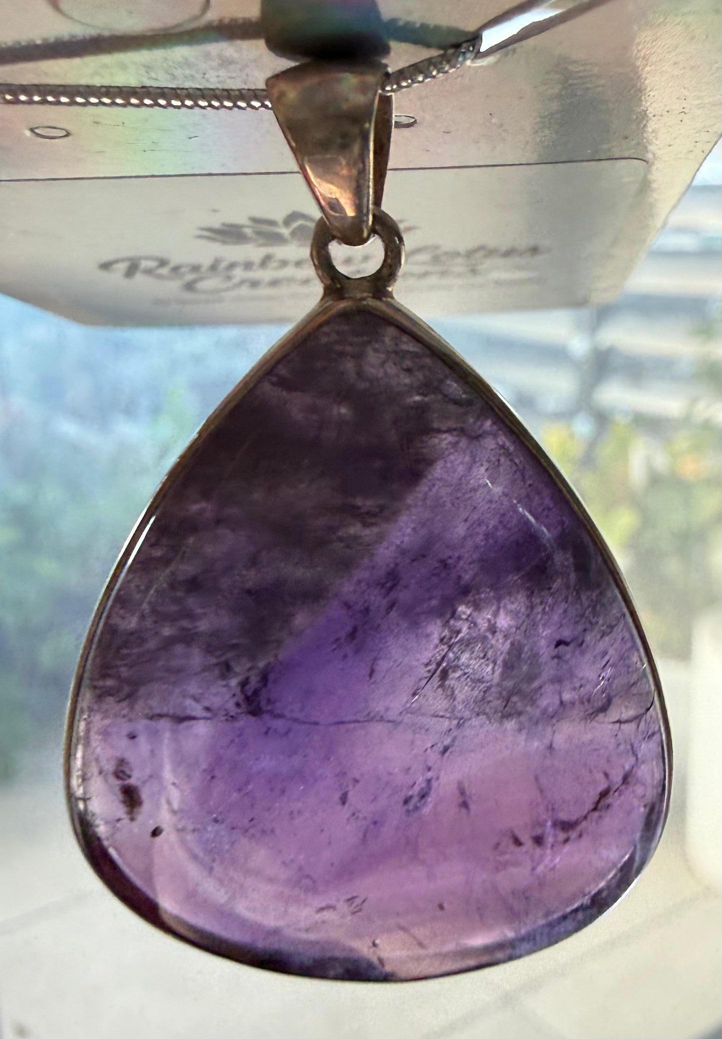 Stunning Violet Amethyst Vintage Pendant in Sterling Silver