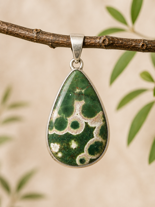 Grounding Ocean Jasper in Sterling Silver Pendant
