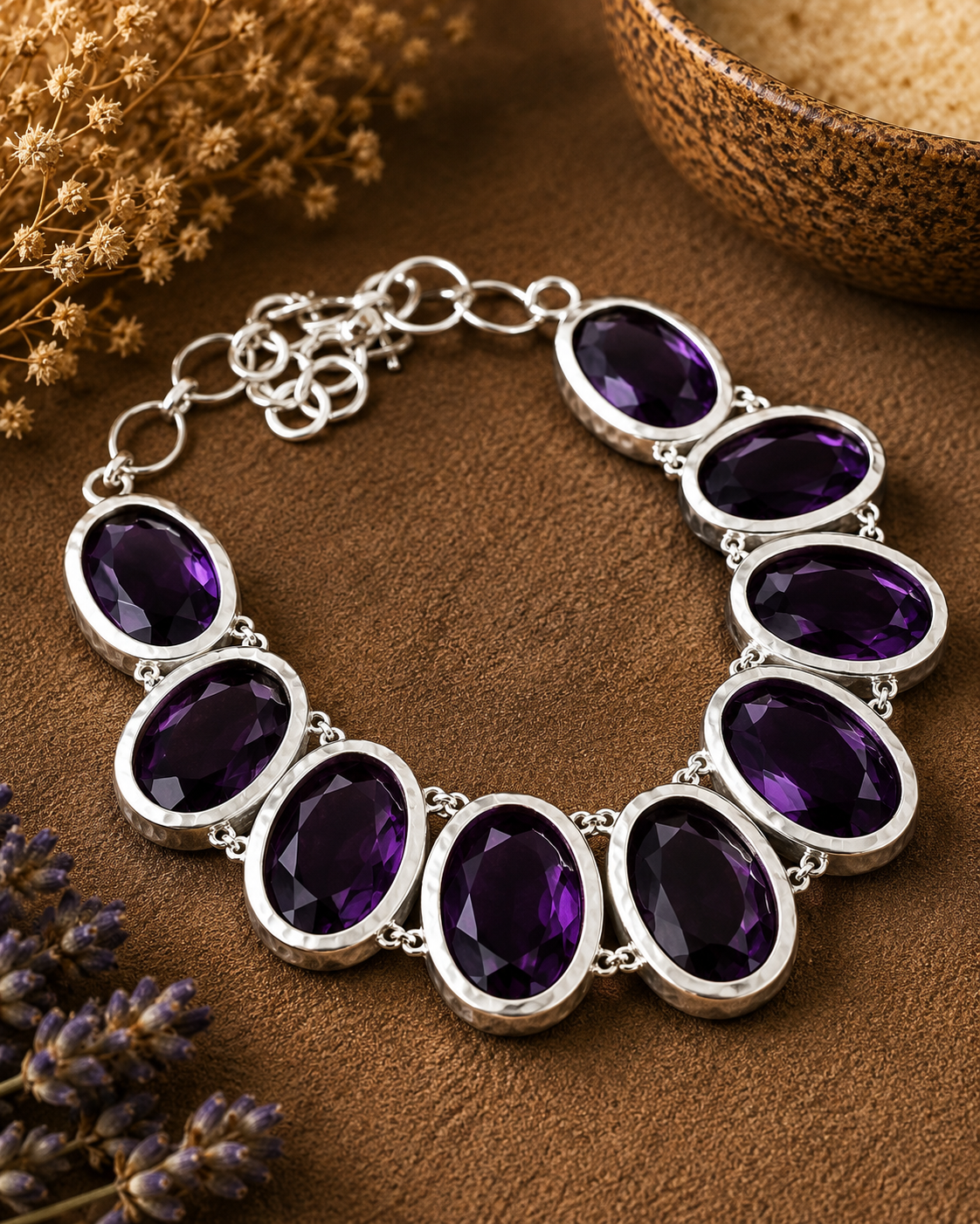 Stunning African Violet Amethyst Multi-Stone Necklace