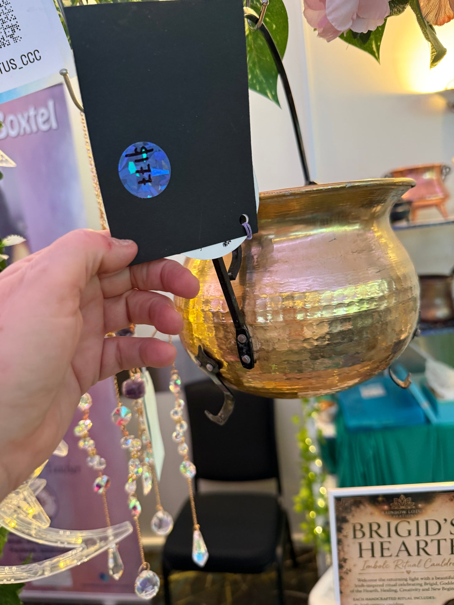 Fabulous Vintage 1970s French Cauldron with Cast Iron Handle- comes with ingredients and instructions for Cauldron Connection Spell✨
