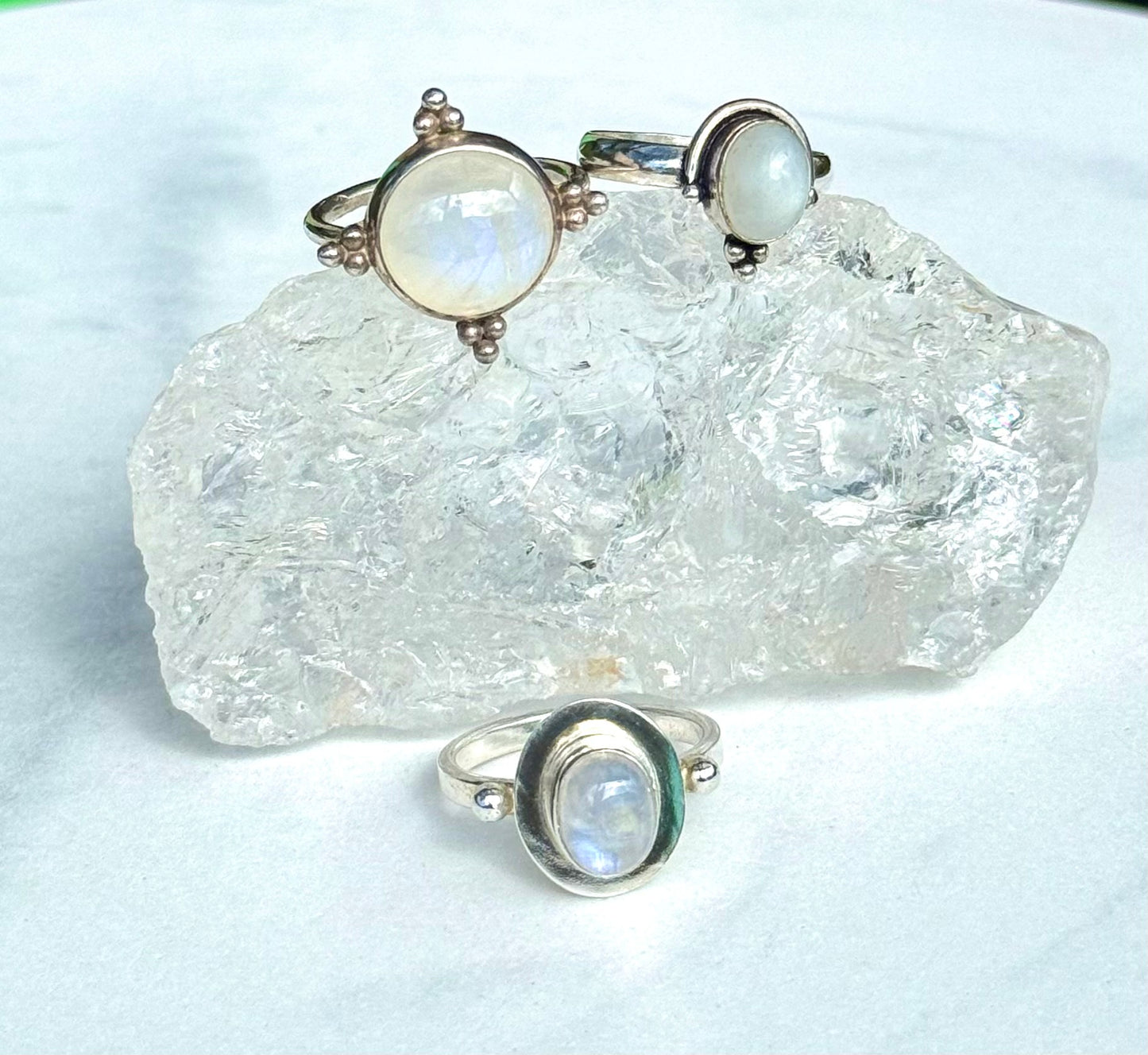 Gorgeous Milky Moonstone Ring -Sterling Silver